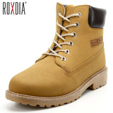 ROXDIA PU Leather Men Boots Spring Autumn And Winter Man Shoes Ankle Boot Men's Snow Shoe Work Flats Plus Size 39-46 RXM560
